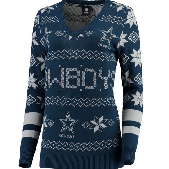 Dallas Cowboys Women’s Light-Up Christmas Sweater - Picture 3 of 4